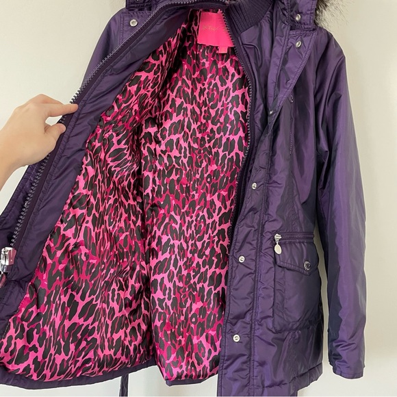 Betsey Johnson Purple Fur Hood Jacket - Picture 5 of 10
